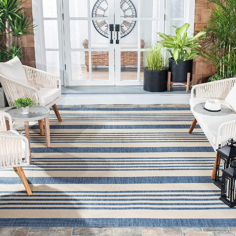 Breakwater Bay Rocklyn Striped Indoor/Outdoor Rug Wayfair Canada